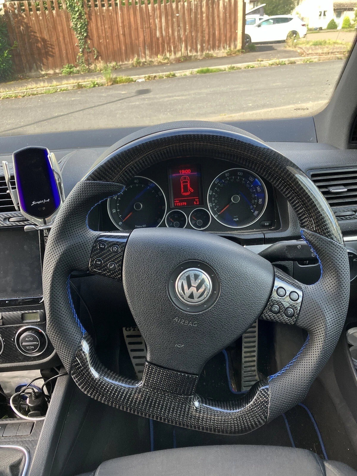 Volkswagen Golf Mk5 Carbon Fibre Flat Bottom Wheel