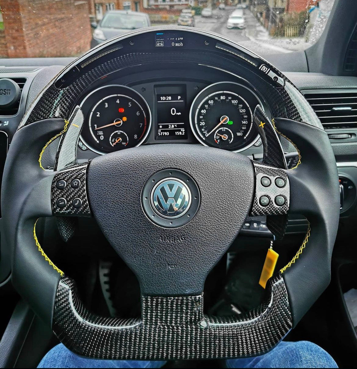 Volkswagen Golf Mk5 Carbon Fibre Flat Bottom Wheel