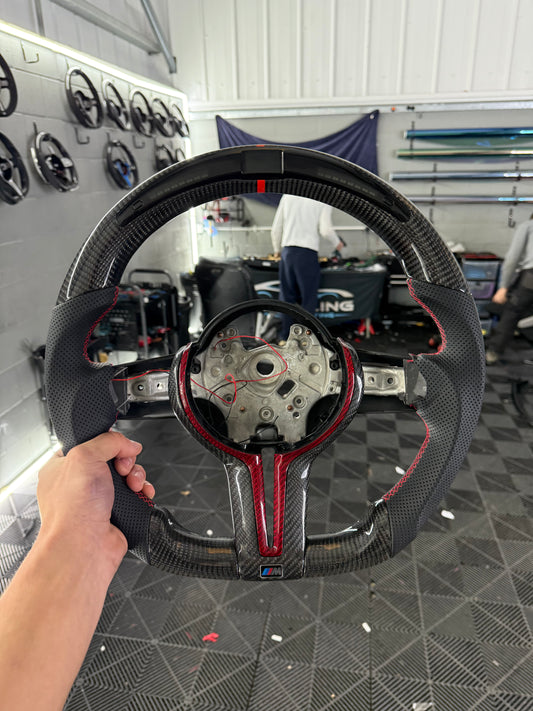 BMW F-Series Carbon Fibre LED Steering Wheel (Red)