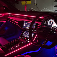 256-Colour RGB Car Ambient Lighting Kit – Universal LED Interior Acrylic Strip Lights with App Control, Music Sync & Hidden Symphony Atmosphere System