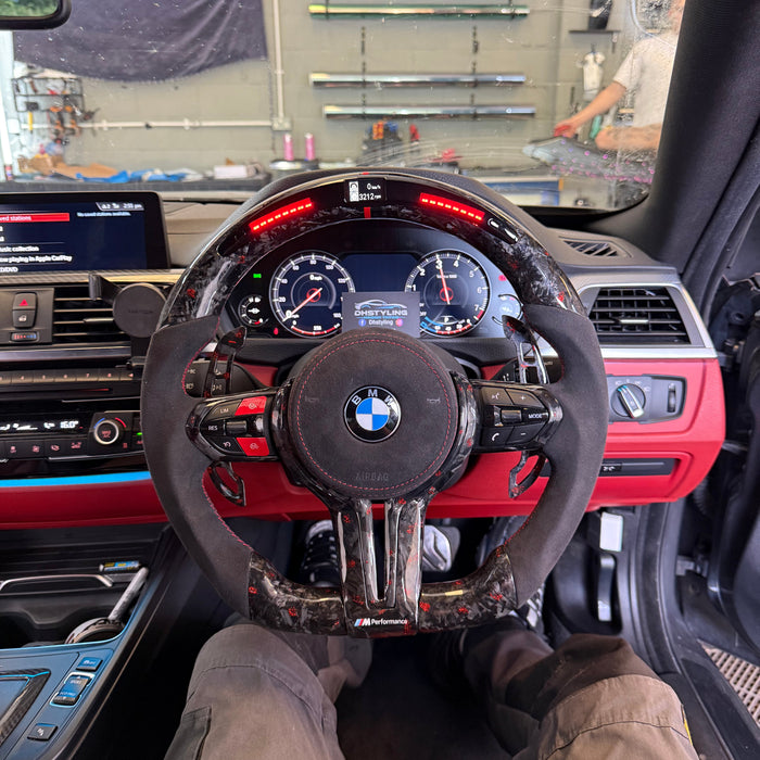 BMW F Series LED Forged Carbon Fibre Steering Wheel