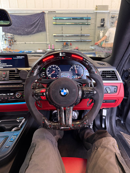 BMW F Series LED Forged Carbon Fibre Steering Wheel