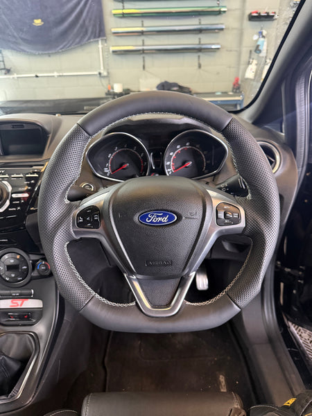 Ford Fiesta Mk7 / Mk7.5 Leather Custom Steering Wheel (2009-2017)