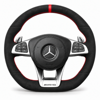 DHStyling made-to-order stitch-on steering wheel cover for matching Mercedes AMG GT, C63, CLA45, CLS63, E43, E63, GLC63, GLE63, GLS63, S63, S65, SLC43 and SL63 steering wheels within the listed 2014–2020 fitment years