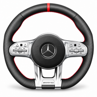 DHStyling made-to-order Mercedes AMG stitch-on steering wheel cover for matching A35, AMG GT, C43, C63, CLA, CLS, E-Class, G63, GLA, GLB, GLC, GLE, GLS and S63 models within the listed 2018–2021 fitment years