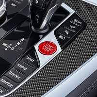 DHStyling real carbon fibre start/stop button cover in black or red for compatible BMW 1, 2, 3, 4 and 8 Series models 2019–2028