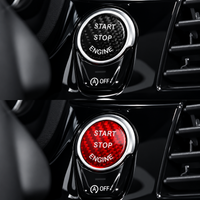 DHStyling real carbon fibre start/stop button cover in black or red for compatible BMW F-Series models 2009–2021