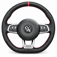 DHStyling made-to-order stitch-on steering wheel cover for matching Volkswagen Golf MK7 MK7.5 GTI GTD GTE R and selected VW models within the listed 2013–2021 fitment years