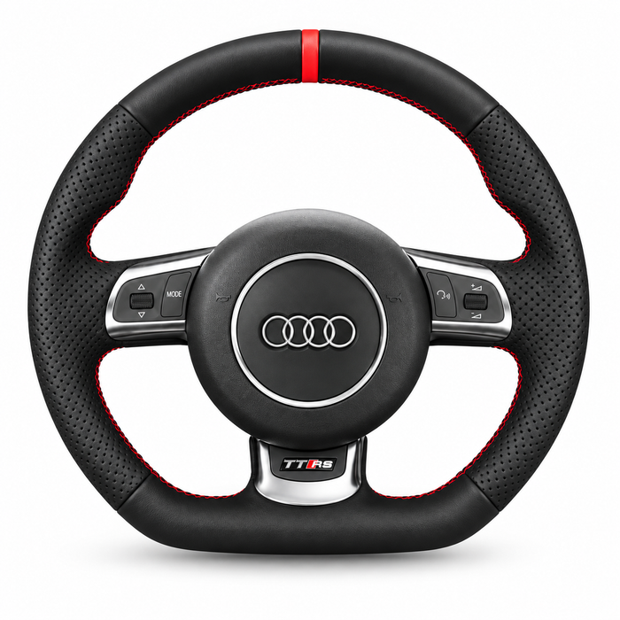 DHStyling stitch-on steering wheel cover for matching Audi A3 2008–2013, S3 2006–2013, TT 2006–2014, TTS 2008–2014, TT RS 2009–2014 and R8 2007–2010 steering wheels