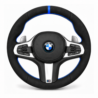 DHStyling made-to-order stitch-on steering wheel cover for the matching BMW G-Series-style steering wheel in compatible models from 2015–2026
