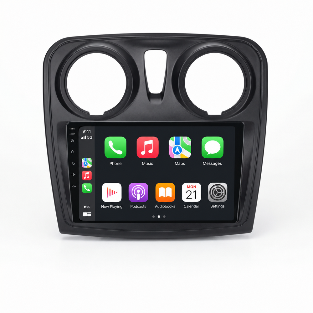 Dacia Logan and Sandero 2012–2020 Android 15 touchscreen car stereo with wireless Apple CarPlay and Android Auto
