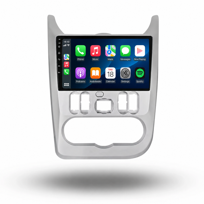 Dacia Logan Sandero and Duster 2009–2015 Android 15 touchscreen stereo with Wireless Apple CarPlay and Android Auto
