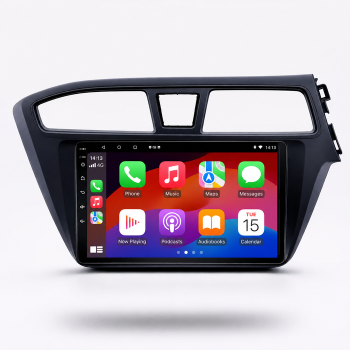 Hyundai i20 2014–2019 Android 15 touchscreen car stereo with Wireless Apple CarPlay and Android Auto
