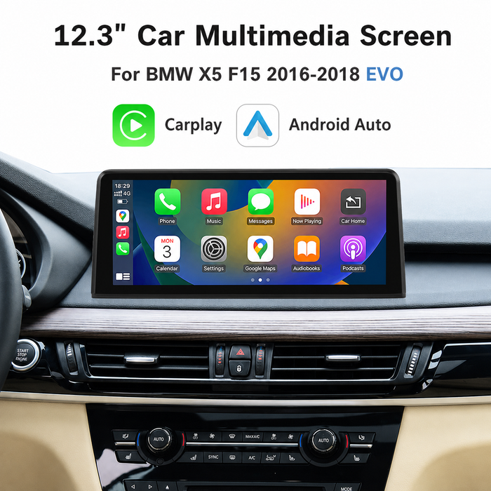 BMW X5 F15 X6 F16 ID5 ID6 Linux Apple CarPlay Android Auto Screen Upgrade