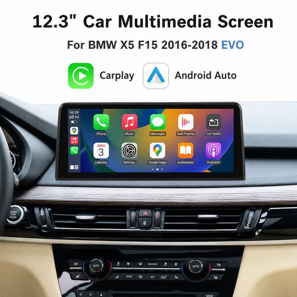 BMW X5 F15 X6 F16 ID5 ID6 Linux Apple CarPlay Android Auto Screen Upgrade