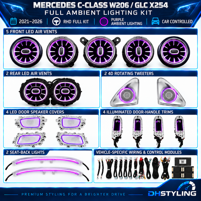 Mercedes C-Class W206 Ambient Lighting Kit (2021–2026)