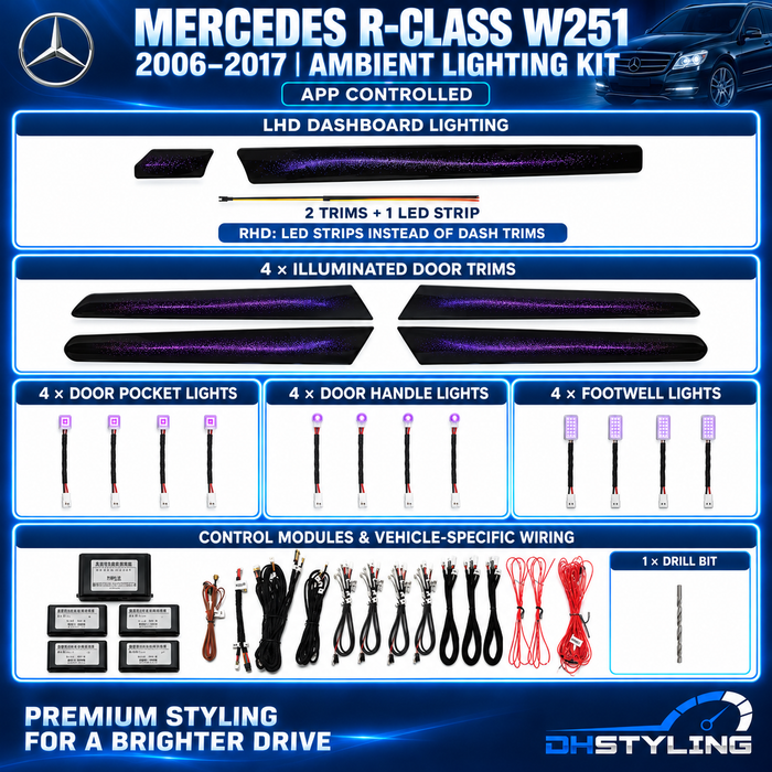 Mercedes-Benz R-Class W251 Ambient Lighting Kit (2006–2017)