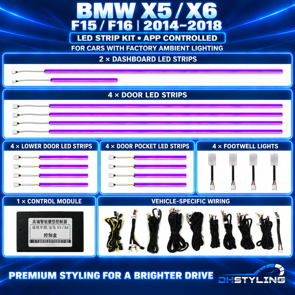 BMW X5 F15 / X6 F16 Ambient Lighting Kit (2014–2018)