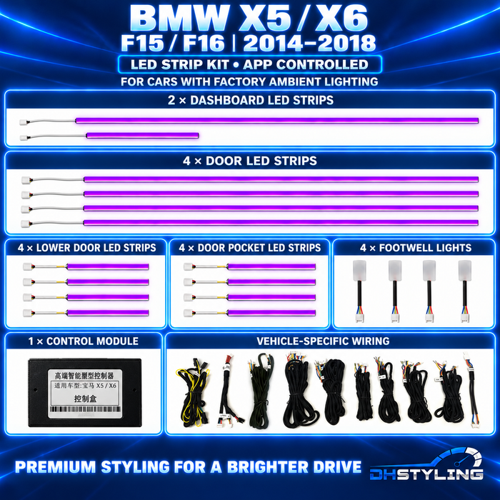 BMW X5 F15 / X6 F16 Ambient Lighting Kit (2014–2018)