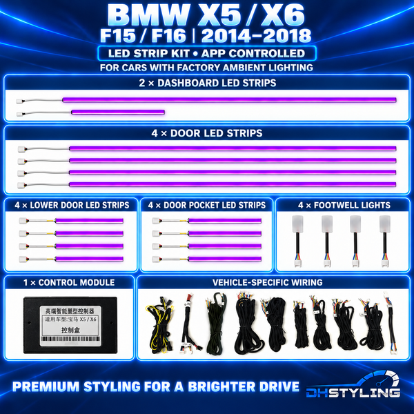 BMW X5 F15 / X6 F16 Ambient Lighting Kit (2014–2018)
