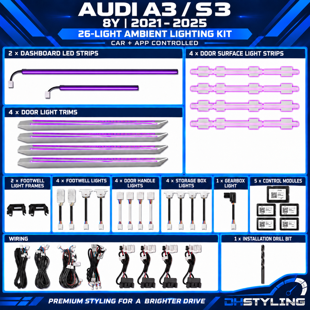 Audi A3 & S3 8Y Symphony Ambient Lighting Kit – 2021–2025