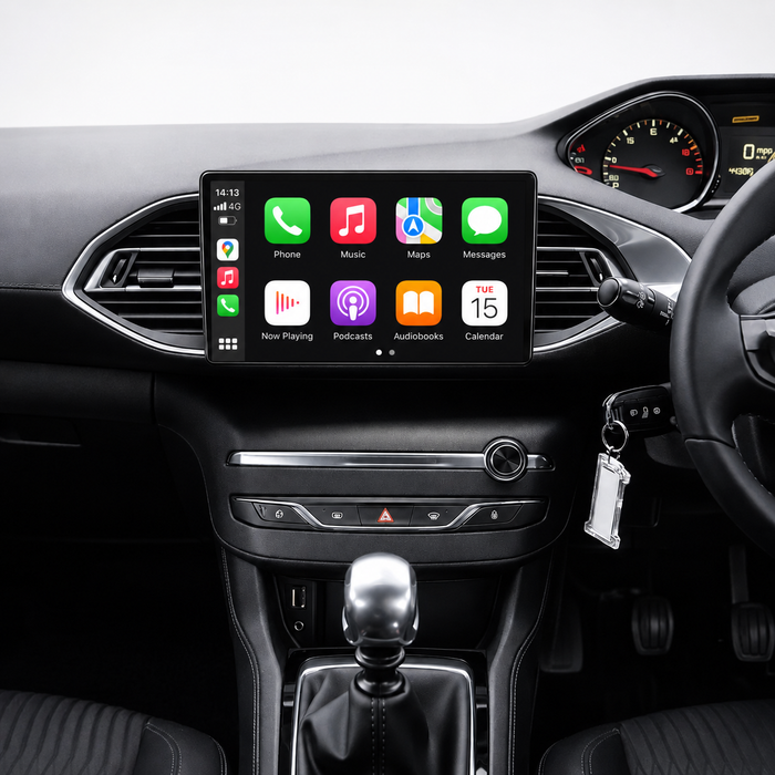 Peugeot 308 2013–2018 Android 15 touchscreen car stereo with Wireless Apple CarPlay and Android Auto
