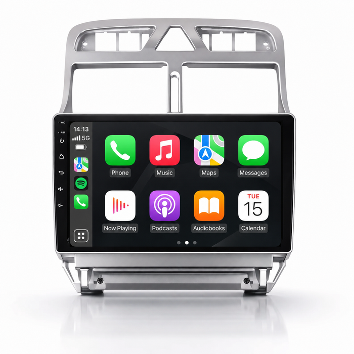 Peugeot 307 and 307 CC 2001–2013 Android 15 touchscreen stereo with Wireless Apple CarPlay and Android Auto
