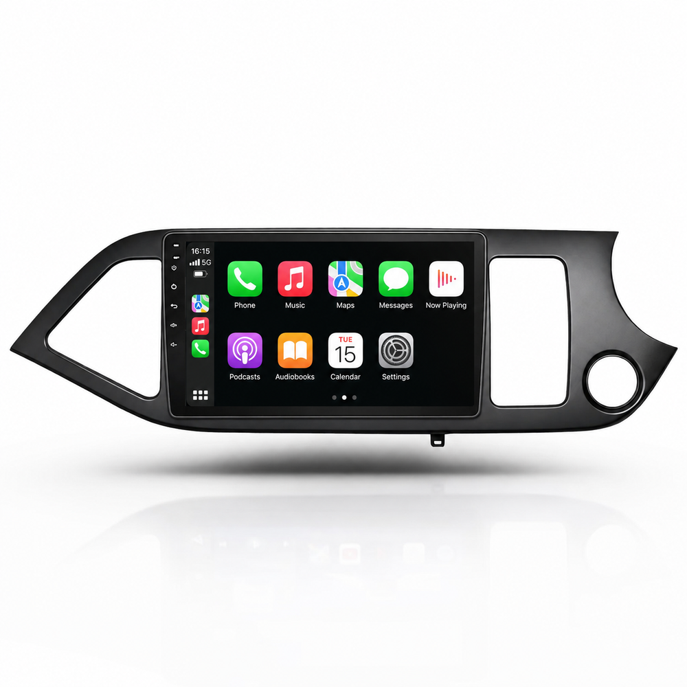 Kia Picanto RHD 2011–2016 Android 15 touchscreen car stereo with Wireless Apple CarPlay and Android Auto
