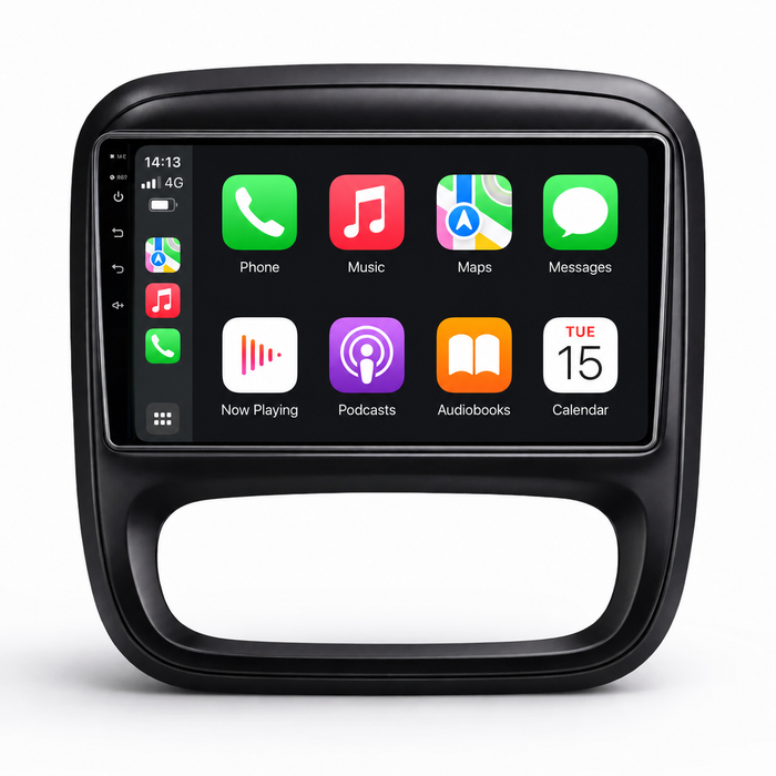 Vauxhall Vivaro and Renault Trafic 2014–2021 Android 15 touchscreen stereo with Wireless Apple CarPlay and Android Auto

