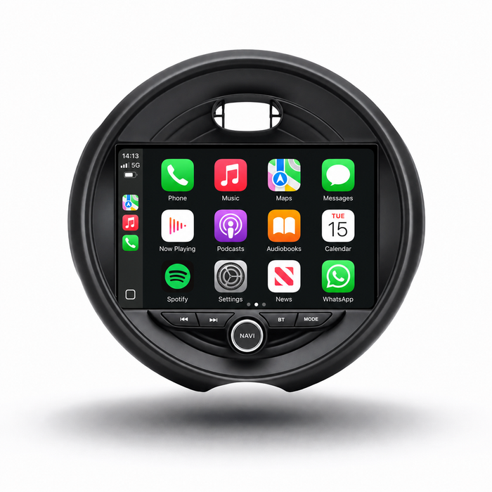MINI F54 F55 and F56 2014–2020 Android 15 touchscreen stereo V2 with Wireless Apple CarPlay and Android Auto
