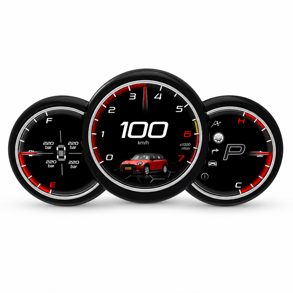 MINI R50 R52 R53 R55 and R56 2000–2013 Virtual Cockpit digital dash with 1920×720 display
