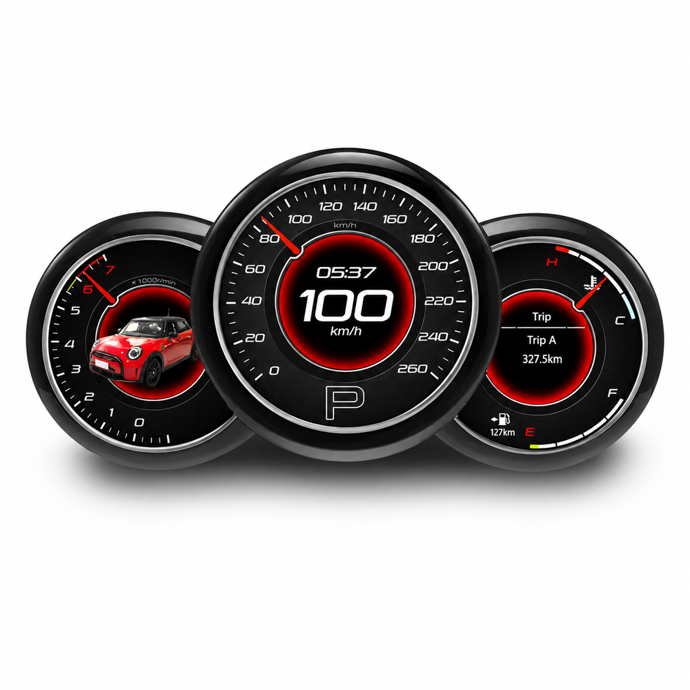 MINI R60 R61 F55 and F57 2014–2023 Virtual Cockpit digital dash with 1920×720 display
