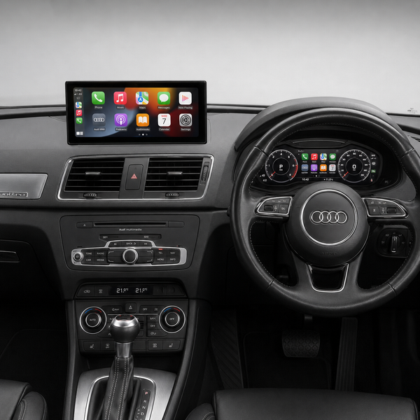 Audi Q3 and RS Q3 2013–2019 Android touchscreen and Virtual Cockpit digital dash sync combo with Apple CarPlay
