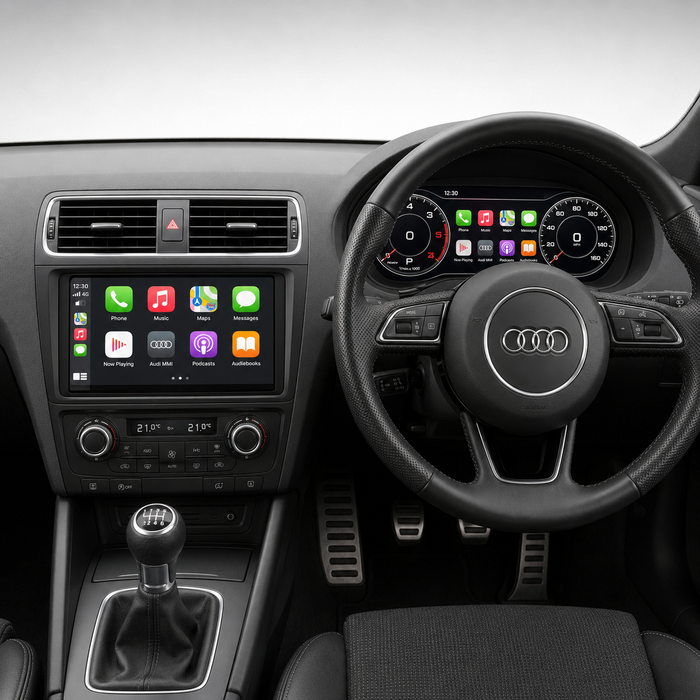Audi A3 8P 2003–2013 Android touchscreen and Virtual Cockpit digital dash sync combo with Apple CarPlay
