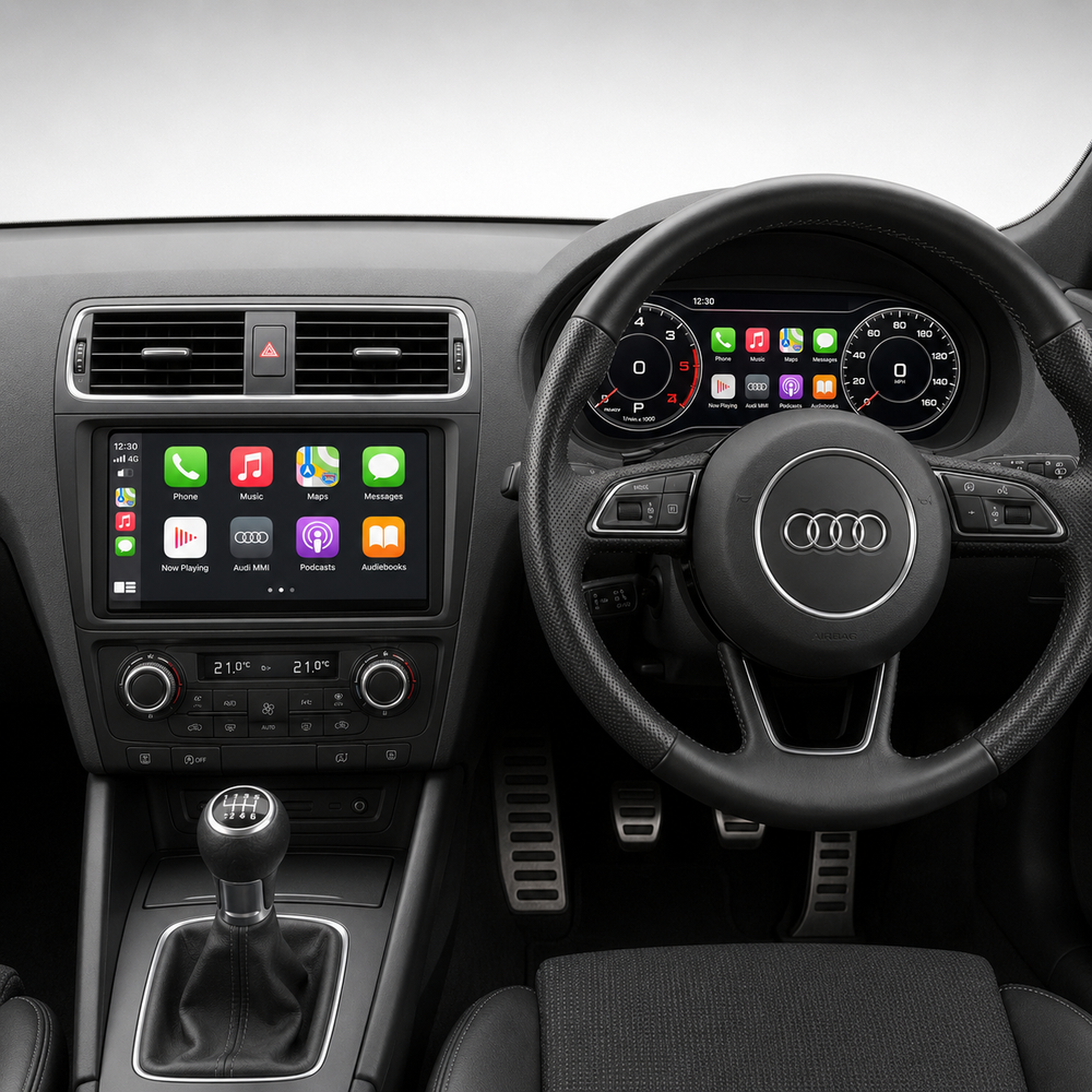 Audi A3 8P 2003–2013 Android touchscreen and Virtual Cockpit digital dash sync combo with Apple CarPlay
