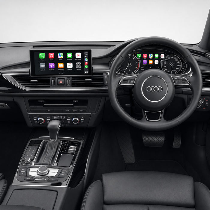 Audi A6 C7 and C7.5 2011–2018 Android screen and Virtual Cockpit sync combo displaying Apple CarPlay

