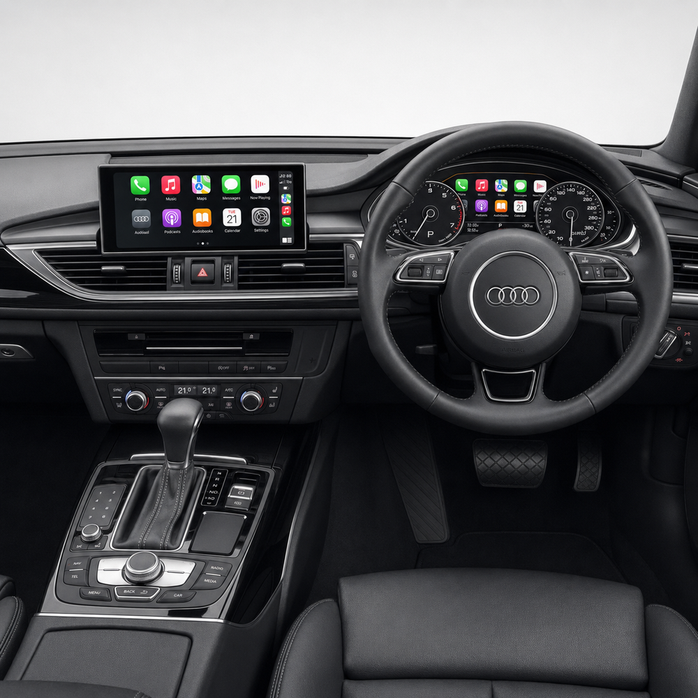 Audi A7 C7 and C7.5 2010–2018 Android screen and Virtual Cockpit sync combo displaying Apple CarPlay
