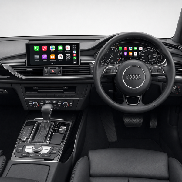 Audi A6 C7 and C7.5 2011–2018 Android screen and Virtual Cockpit sync combo displaying Apple CarPlay
