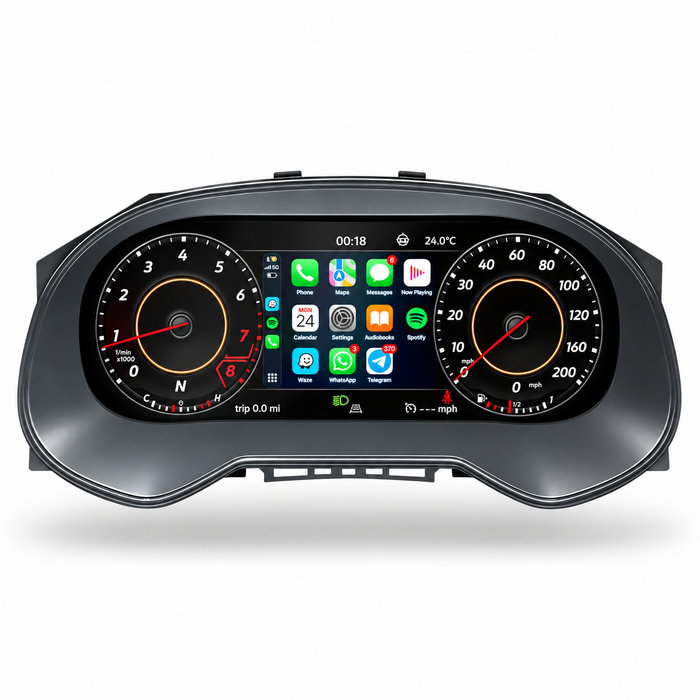 SEAT Leon MK3 and MK3.5 2013–2020 Virtual Cockpit digital dashboard replacement for the original analogue instrument cluster
