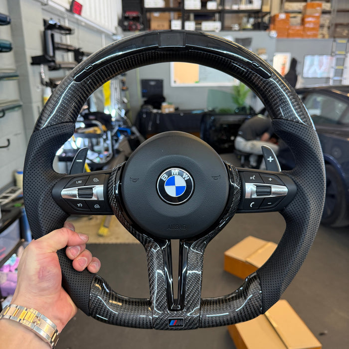Custom BMW F Series LED Carbon Fibre Steering Wheel