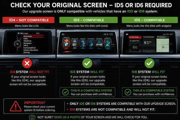 BMW 1 Series F20 F21, 2 Series F22 F23 and F87 M2 EVO Android Apple CarPlay Android Auto Screen Upgrade