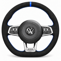 DHStyling made-to-order stitch-on steering wheel cover for matching Volkswagen Golf MK7 MK7.5 GTI GTD GTE R and selected VW models within the listed 2013–2021 fitment years