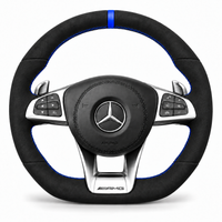DHStyling made-to-order stitch-on steering wheel cover for matching Mercedes AMG GT, C63, CLA45, CLS63, E43, E63, GLC63, GLE63, GLS63, S63, S65, SLC43 and SL63 steering wheels within the listed 2014–2020 fitment years
