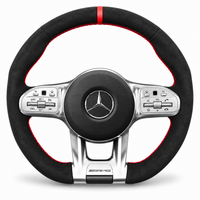 DHStyling made-to-order Mercedes AMG stitch-on steering wheel cover for matching A35, AMG GT, C43, C63, CLA, CLS, E-Class, G63, GLA, GLB, GLC, GLE, GLS and S63 models within the listed 2018–2021 fitment years