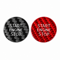 DHStyling real carbon fibre start/stop button cover in black or red for compatible BMW F-Series models 2009–2021