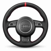 DHStyling made-to-order stitch-on steering wheel cover for matching Audi A3, A4, A6, A6 Allroad, A7, A8, Q3, Q5 and Q7 steering wheels within the 2010–2019 fitment range