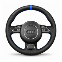 DHStyling made-to-order stitch-on steering wheel cover for matching Audi A3, A4, A6, A6 Allroad, A7, A8, Q3, Q5 and Q7 steering wheels within the 2010–2019 fitment range