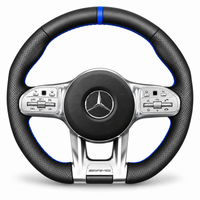 DHStyling made-to-order Mercedes AMG stitch-on steering wheel cover for matching A35, AMG GT, C43, C63, CLA, CLS, E-Class, G63, GLA, GLB, GLC, GLE, GLS and S63 models within the listed 2018–2021 fitment years