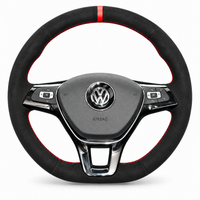 DHStyling made-to-order stitch-on steering wheel cover for matching VW Golf MK6, Golf Plus, Polo, Tiguan, Touran, Caddy and Jetta steering wheels within the listed 2009–2016 fitment years