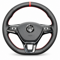 DHStyling made-to-order stitch-on steering wheel cover for matching VW Golf MK6, Golf Plus, Polo, Tiguan, Touran, Caddy and Jetta steering wheels within the listed 2009–2016 fitment years